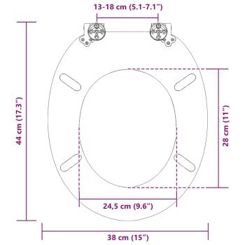 Toilettensitz Grau 44 x 38 cm MDF-Platte