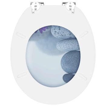 Toilettensitz Grau 44 x 38 cm MDF-Platte