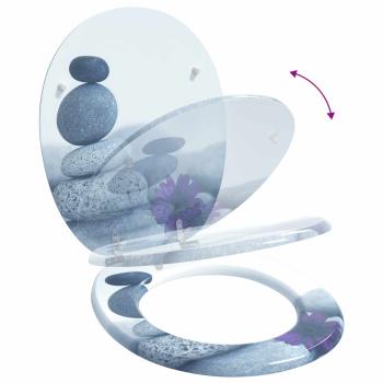 Toilettensitz Grau 44 x 38 cm MDF-Platte