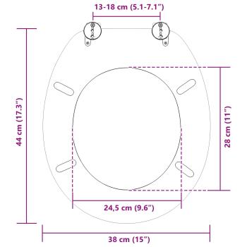 Toilettensitz Grau 44 x 38 cm MDF-Platte