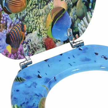 Toilettensitz Tiefes Meeresblau 44 x 38 cm MDF-Platte