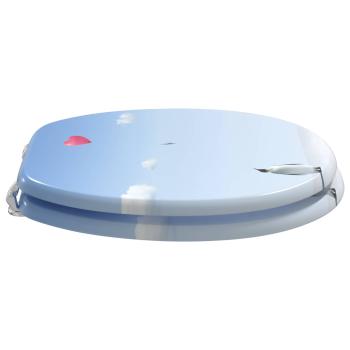 Toilettensitz Blau 44 x 38 cm MDF-Platte