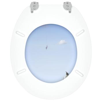 Toilettensitz Blau 44 x 38 cm MDF-Platte
