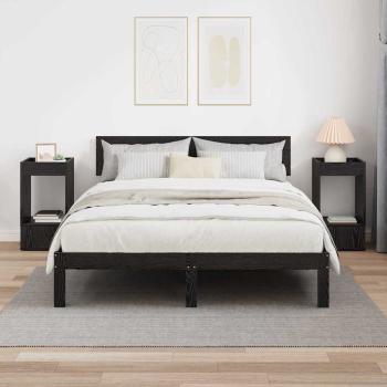 Beistelltisch 2 pcs Schwarz Eichen-Optik 30 x 30 x 56 cm