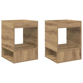 ARDEBO.de - Beistelltisch 2 pcs Artisan-Eiche 40 x 40 x 56 cm Holzwerkstoff