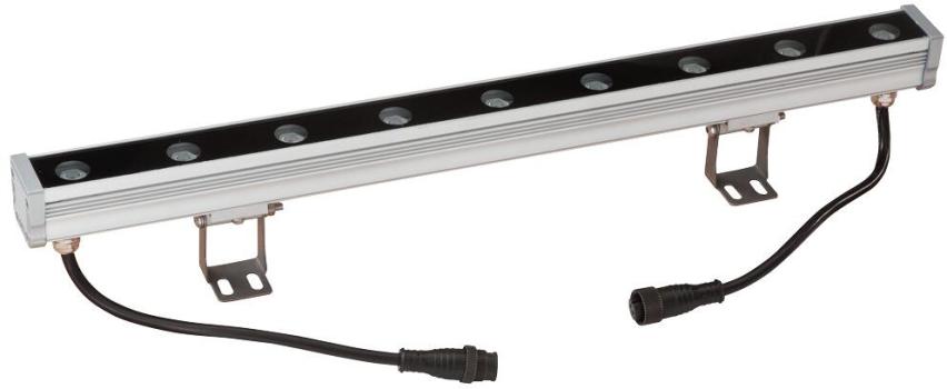 ARDEBO.de EVN LED Wallpainter, IP65, 9W, 3000K, 729lm, 24V/DC, Ein- und Ausgang je 24cm Leitung mit Stecksystem, silber (P65240902)