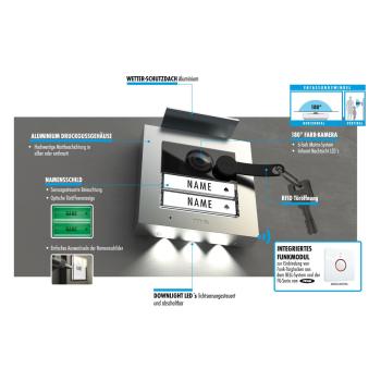 M-E VDV-2020-S Video Außenstation RFID ALU 2-Familienhaus (AP), silber (41266)