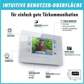 M-E Vistadoor VDV-20109-A-W Video Türsprechanlage, 1-Fam.-Haus Set RFID, ALU Außenstation, IP-Innenstation (App), anthrazit/weiß (41366)