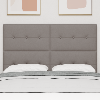 LED Kopfteil mit LED-Lichtleisten Taupe 144 cm Polyester