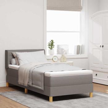 ARDEBO.de - Boxspringbett mit Matratze mit Kopfteil Taupe 90 x 190 cm Stoff