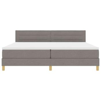 LED Boxspringbett mit Matratze mit LED Taupe 200 x 200 cm Stoff