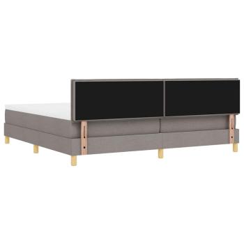 LED Boxspringbett mit Matratze mit LED Taupe 200 x 200 cm Stoff