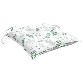 Stuhlkissen 2 Stk. Blattmuster 40x40x7 cm Stoff