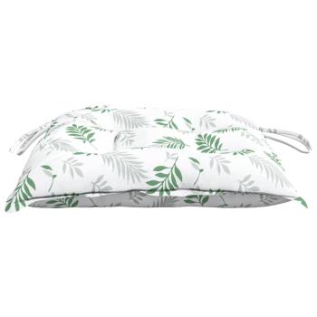 Stuhlkissen 2 Stk. Blattmuster 40x40x7 cm Stoff