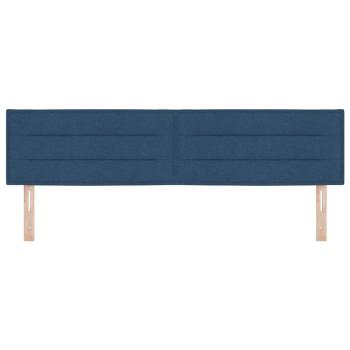 LED Kopfteil mit LED-Lichtleisten Blau 180 cm Stoff