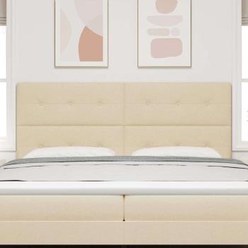 LED Kopfteil mit LED-Lichtleisten Creme 200 cm Polyester