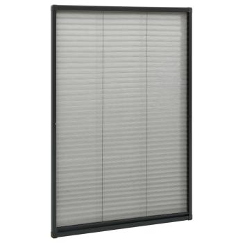 Insektenschutz-Plissee für Fenster Aluminium Anthrazit 80x160cm