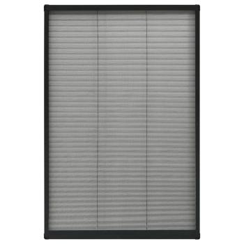 Insektenschutz-Plissee für Fenster Aluminium Anthrazit 80x160cm