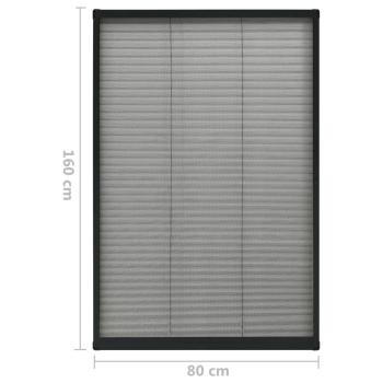 Insektenschutz-Plissee für Fenster Aluminium Anthrazit 80x160cm