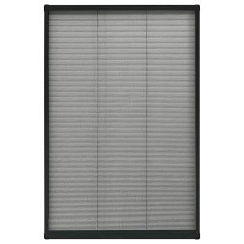 Insektenschutz-Plissee für Fenster Aluminium Anthrazit 80x160cm