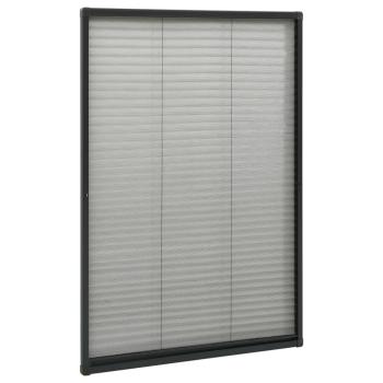 Insektenschutz-Plissee für Fenster Aluminium Anthrazit 80x160cm