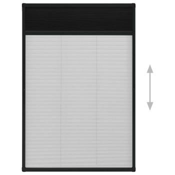 Insektenschutz-Plissee für Fenster Aluminium Anthrazit 80x160cm