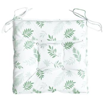 Stuhlkissen 6 Stk. Blattmuster 40x40x7 cm Stoff