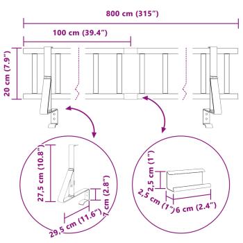 Dachschneeschild Anthrazit 800 x 29,5 x 34,5 cm Stahl