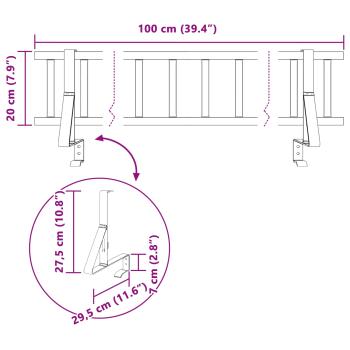 Dachschneeschild Rot 100 x 29,5 x 34,5 cm Stahl