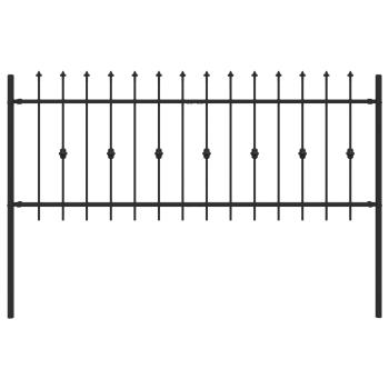 Spießzaun Schwarz 200 x 130 cm Pulverbeschichteter Stahl