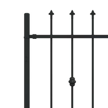 Spießzaun Schwarz 200 x 130 cm Pulverbeschichteter Stahl