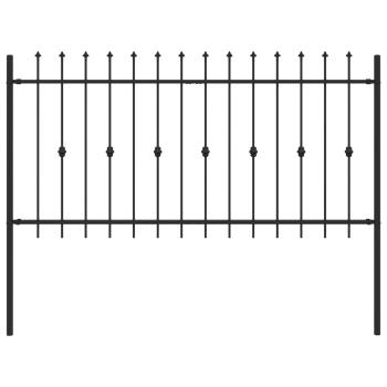Spießzaun Schwarz 200 x 150 cm Pulverbeschichteter Stahl