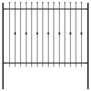 Spießzaun Schwarz 200 x 200 cm Pulverbeschichteter Stahl