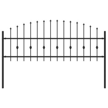 Spießzaun Schwarz 200 x 130 cm Pulverbeschichteter Stahl