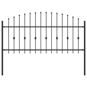 Spießzaun Schwarz 200 x 130 cm Pulverbeschichteter Stahl