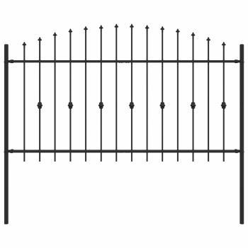 Spießzaun Schwarz 200 x 150 cm Pulverbeschichteter Stahl