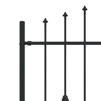 Spießzaun Schwarz 200 x 150 cm Pulverbeschichteter Stahl
