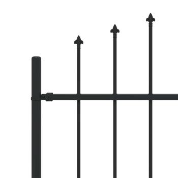 Spießzaun Schwarz 200 x 200 cm Pulverbeschichteter Stahl