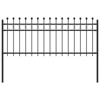 Ringzaun Schwarz 200 x 130 cm Pulverbeschichteter Stahl