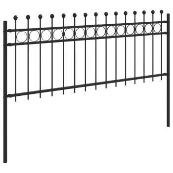 Ringzaun Schwarz 200 x 130 cm Pulverbeschichteter Stahl