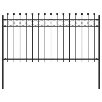Ringzaun Schwarz 200 x 150 cm Pulverbeschichteter Stahl