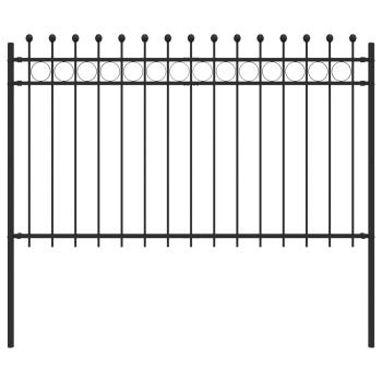 Ringzaun Schwarz 200 x 130 cm Pulverbeschichteter Stahl