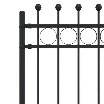 Ringzaun Schwarz 200 x 130 cm Pulverbeschichteter Stahl