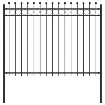 Ringzaun Schwarz 200 x 200 cm Pulverbeschichteter Stahl