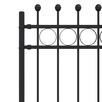 Ringzaun Schwarz 200 x 200 cm Pulverbeschichteter Stahl