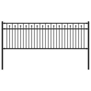 Spitzenzaun Schwarz 200 x 110 cm Pulverbeschichteter Stahl