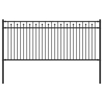 Spitzenzaun Schwarz 200 x 130 cm Pulverbeschichteter Stahl