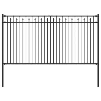 Spitzenzaun Schwarz 200 x 150 cm Pulverbeschichteter Stahl