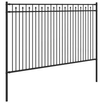 Spitzenzaun Schwarz 200 x 166 cm Pulverbeschichteter Stahl
