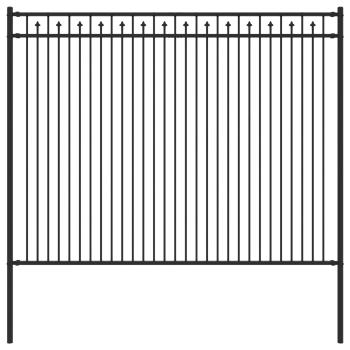Spitzenzaun Schwarz 200 x 200 cm Pulverbeschichteter Stahl